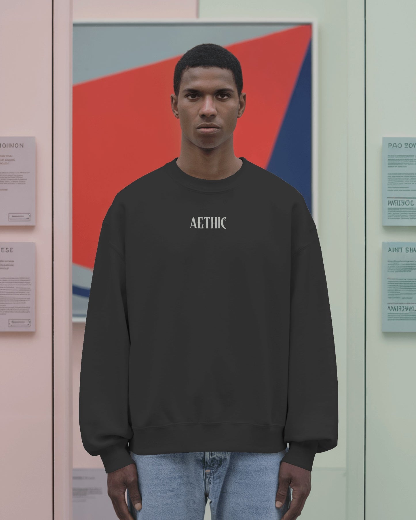 Endgame graphic print sweatshirt in black by Aethic Apparels, made with premium cotton fleece and unisex relaxed fit.