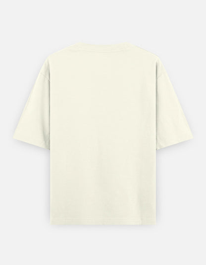 White NASA 3D graphic oversized T-shirt – minimal streetwear design for men