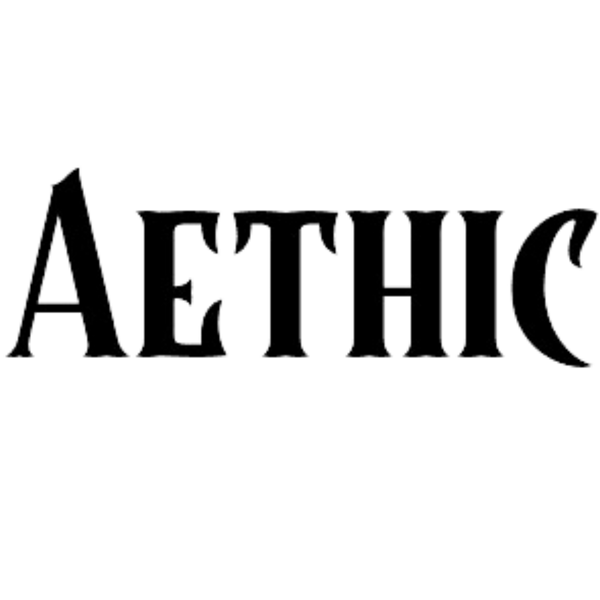 Black text 'AETHIC' on a white background