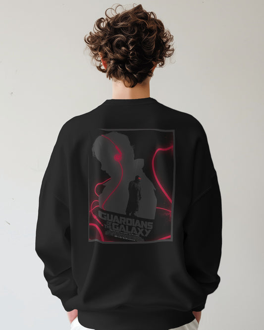Guardians of the Galaxy oversized graphic sweatshirt in black – Aethic Apparels