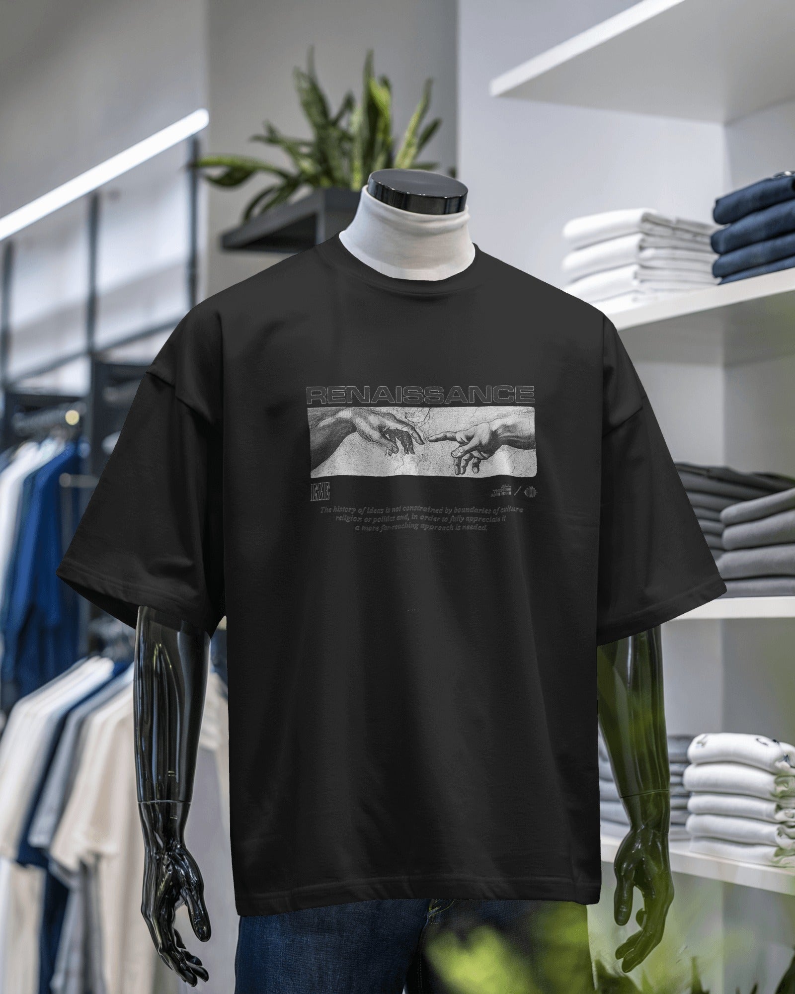 oversized T-shirt featuring Renaissance art graphic – aesthetic streetwear style